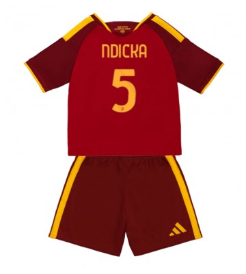 AS Roma Evan Ndicka #5 Hjemmebanetrøje Børn 2026-27 Kortærmet (+ Korte bukser)